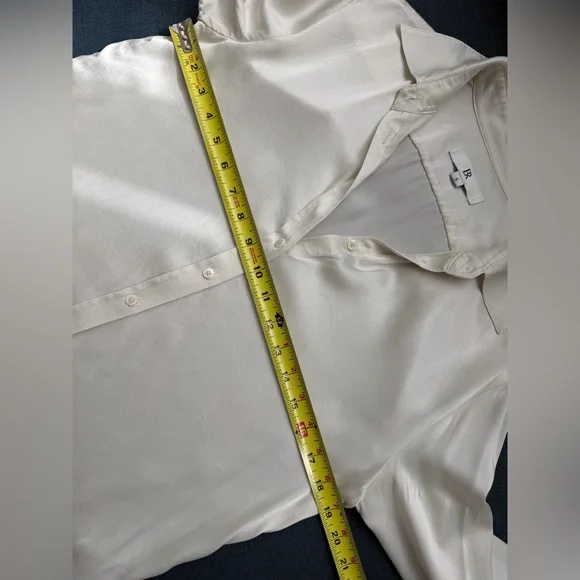 Banana Republic The Perfect Silk Shirt 100% Silk Cream Size S - Picture 13 of 14